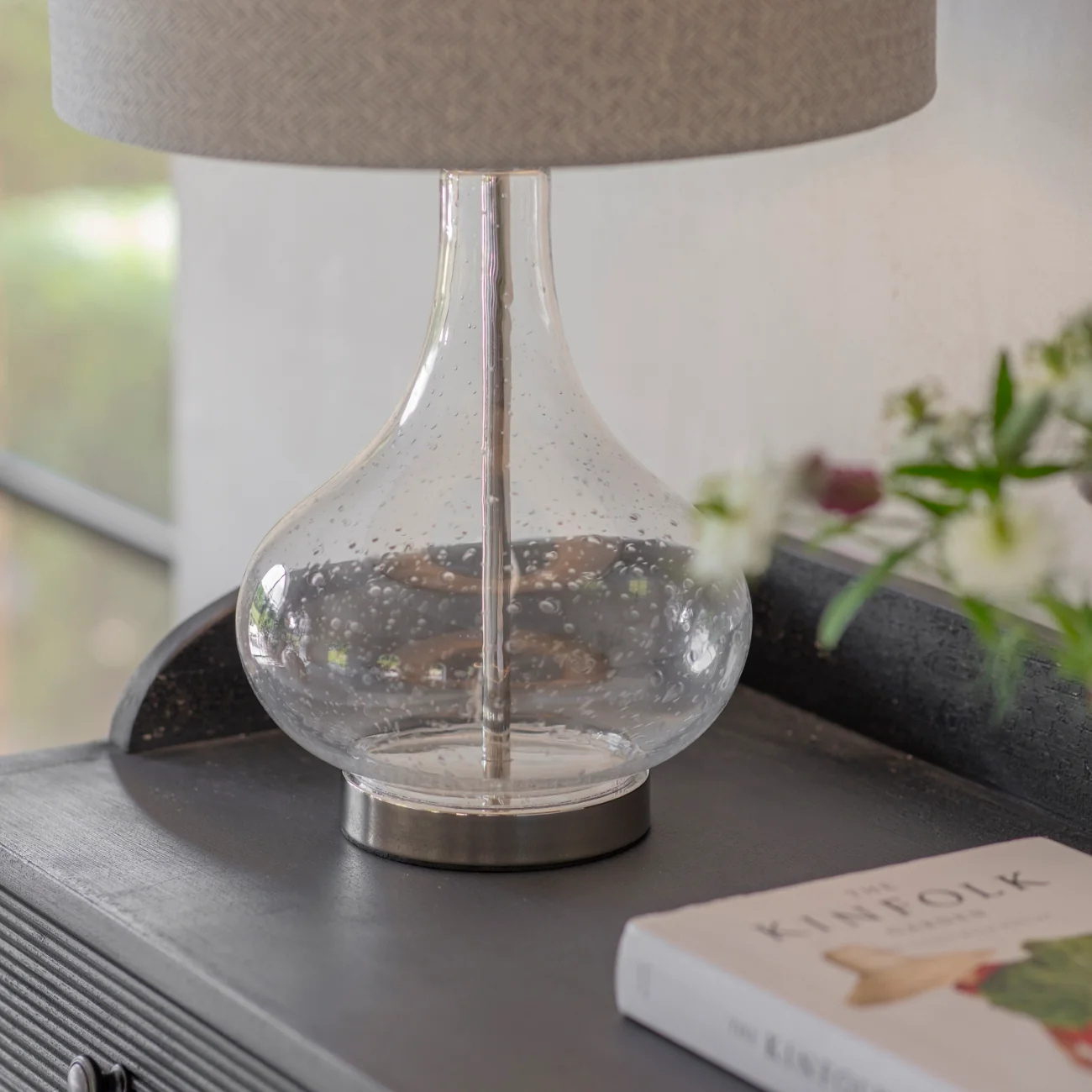 Clifton Bubbled Glass Table Lamp - Image 3