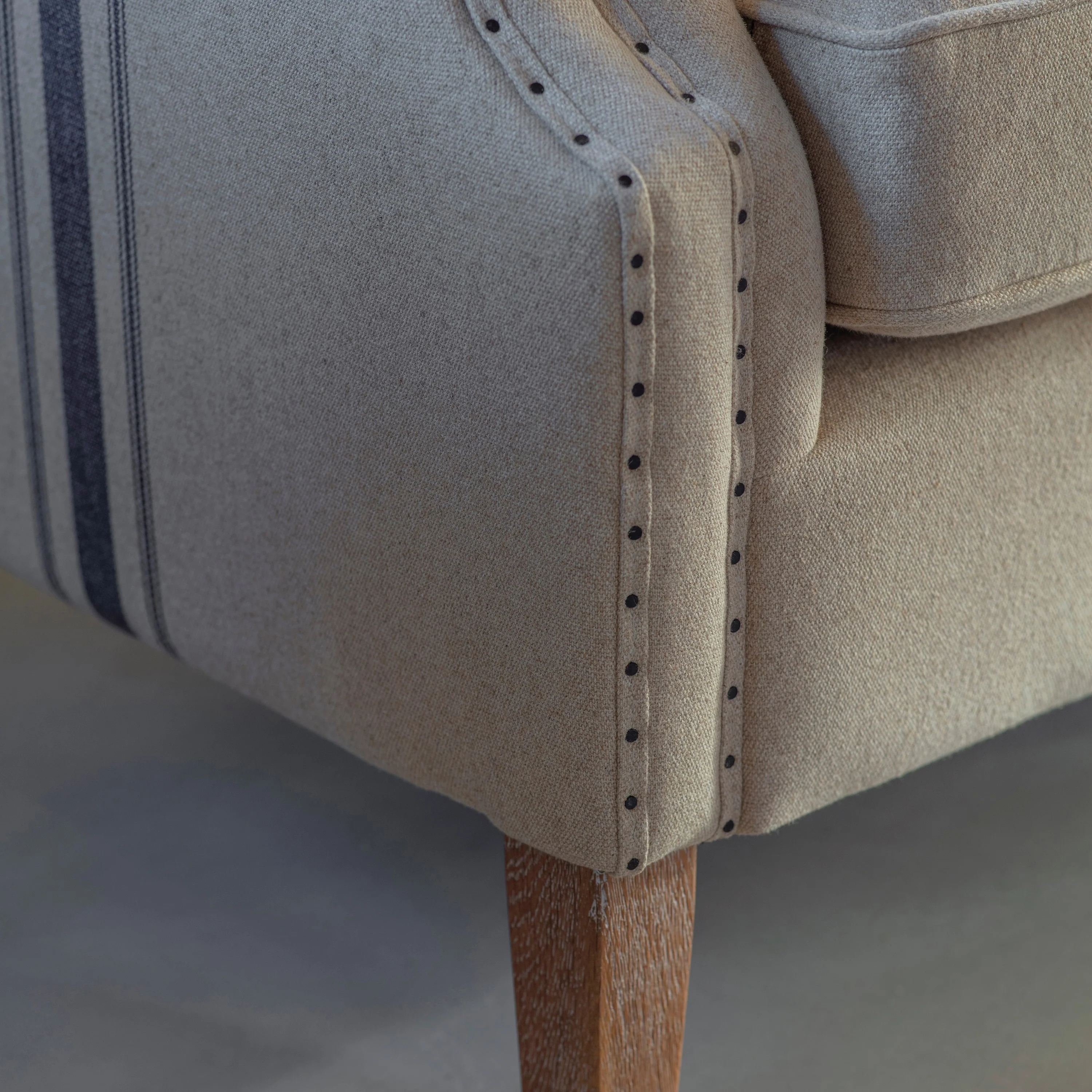 Monroe Blue Stripe Loveseat - Image 4