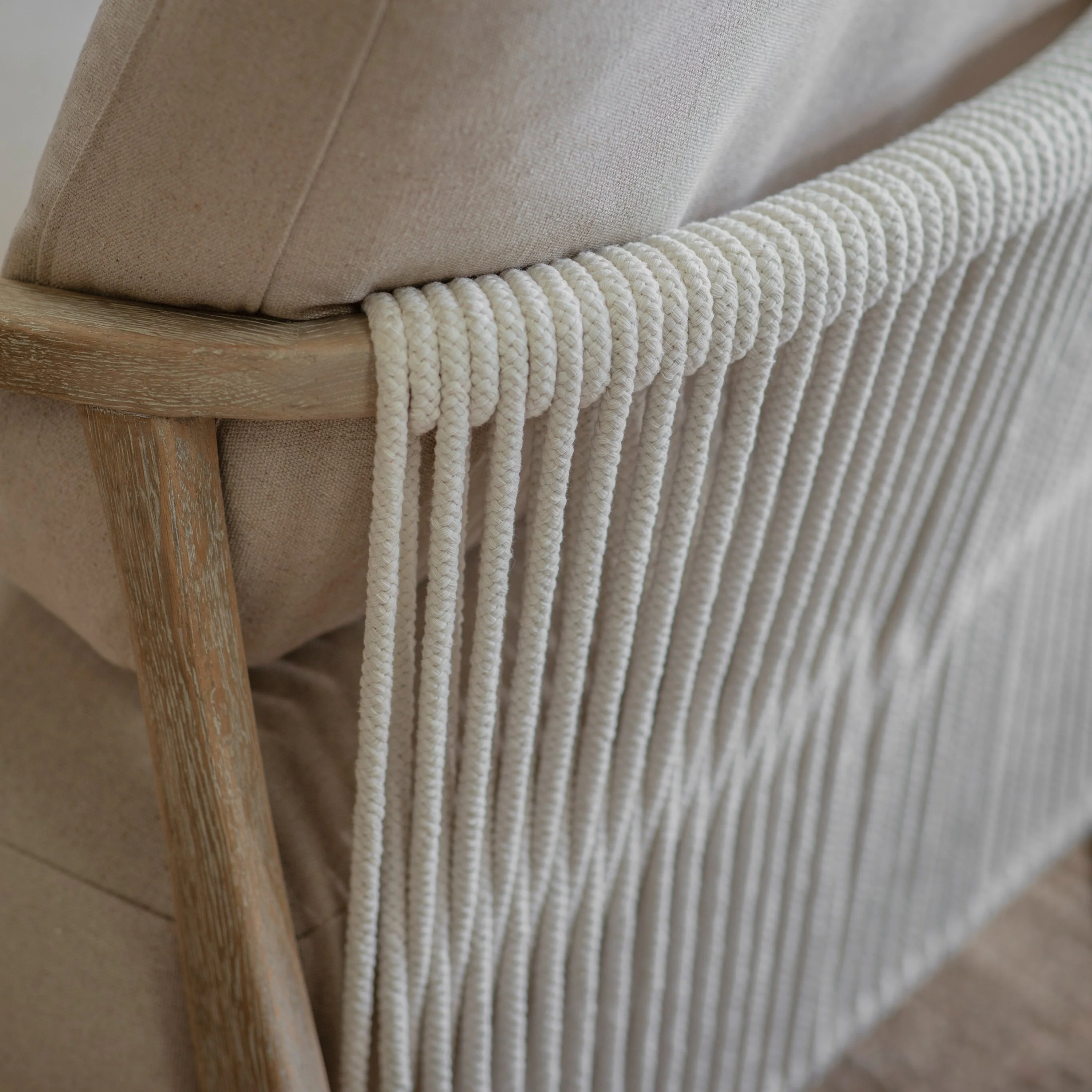 San Clemente Oatmeal Rope Back Armchair - Image 3