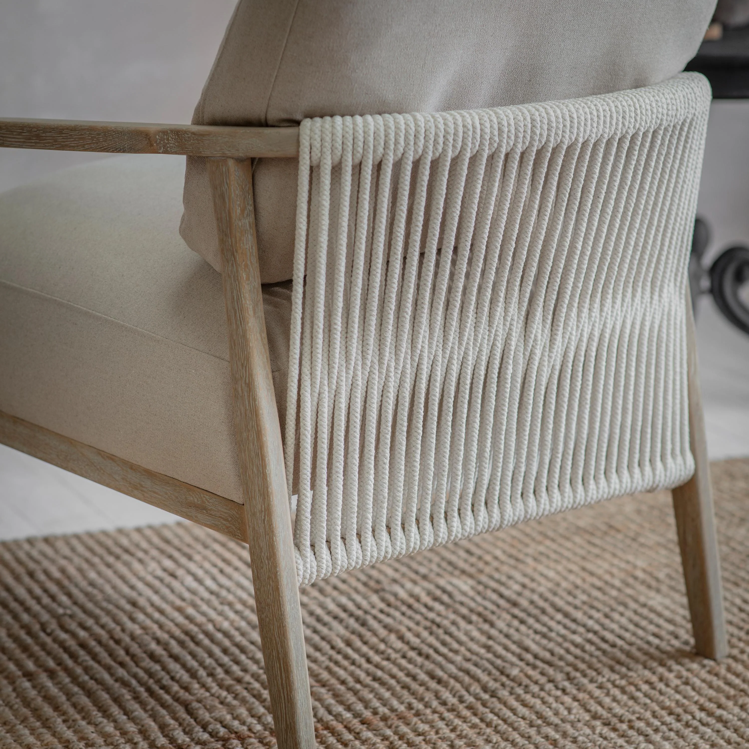 San Clemente Oatmeal Rope Back Armchair - Image 5